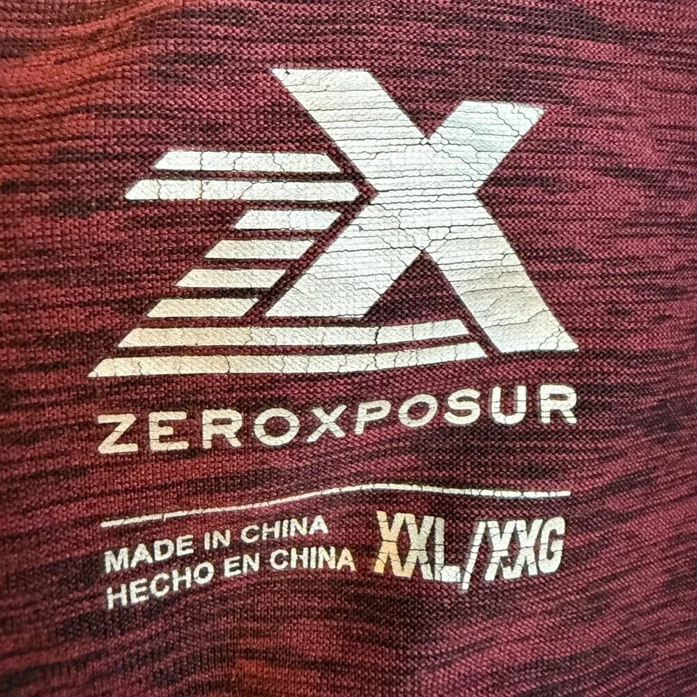 ZeroXposur 1/4 Zip Pullover Jacket Men's XXL Maroon Quick Dry Performance Wear